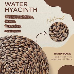 Manteles Individuales tejidos, manteles individuales redondos, manteles individuales de jacinto de agua, precio al por mayor - Product Image 4