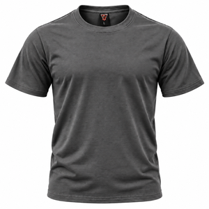 T-shirt en coton uni pour homme, col rond, manches courtes, personnalisable OEM, idéal pour la gym et le sport - Product Image 3