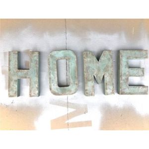 Letras Metálicas Galvanizadas Vintage al por Mayor, Letras Grandes para Colgar en la Pared, Símbolos del Alfabeto para Decoración de Jardín, Sala de Estar, Diseño 3D - Product Image 1