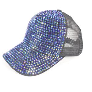 Custom Fashionable Polyester/Cotton Sports Trucker <b>Hat</b> Rhinestone Bling Breathable Mesh Curved 6-Panel Adjustable Spring/<b>Summer</b> - Product Image 6