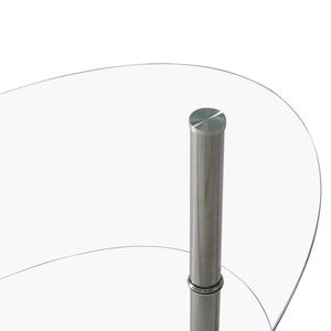 Pisces Tail Clear Wave N103 90*50*45cm Oval Coffee Table with Tempered Glass and Iron Pipe Legs - Product Image 3