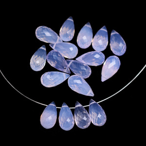 Cuentas facetadas de cuarzo lavanda AAA de 6x12 mm, cuentas briolette en forma de lágrima, piedras preciosas semipreciosas naturales de escorolita, cuentas sueltas para joyería. - Product Image 1