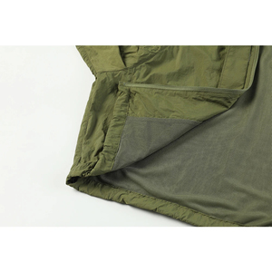 Veste coupe-vent à capuche pour homme, vert olive, respirante, fermeture éclair, style décontracté, vêtement de printemps, coupe régulière, matière polyester - Product Image 6