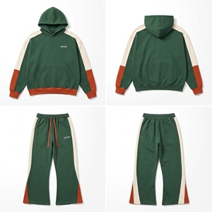 Conjuntos Deportivos Lisos al por Mayor para Hombre, 400 GSM, Algodón y Poliéster, 2 Piezas - Product Image 1