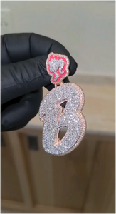 Colgante de Letra Inicial Personalizado de Hip Hop Chapado en Oro Rosa con Diamantes Iced Out, Colgante de Nombre de Plata Esterlina 925 con Moissanita VVS - Product Image 2
