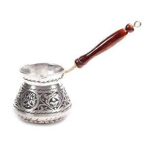 Cafetera de Latón Grabada Estilo Antiguo al por Mayor, Dallah Cezve Tradicional de Oriente Medio, Utensilios de Café de Latón Premium con Tapa - Product Image 4