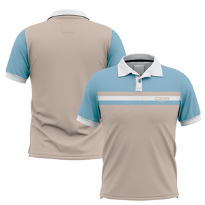 Polo de Manga Corta para Hombre Coder, con Bloques de Color y Rayas, de Secado Rápido, Deportivo, de Poliéster Tejido, Corte Regular, con Logotipo Frontal - Product Image 4