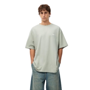 Camisetas Grises Jaspeadas 100% Algodón para Hombre al por Mayor, MOQ Bajo, Logotipo Bordado, Camisetas Antiencogimiento Personalizadas para Hombre - Product Image 1