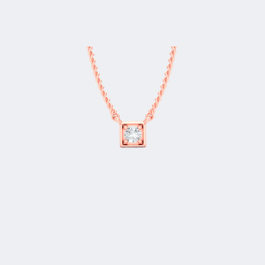 0.10CTW Round Brilliant <b>Frame</b>-Set Diamond Solitaire Necklace - Product Image 3