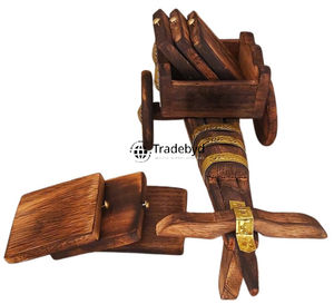 Juego de Posavasos de Madera Hechos a Mano, Posavasos de Lujo para Mesa de Centro, Hogar, Tradebyd - Product Image 2