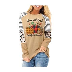 New Arrival Top Quality 100% Cotton Single Jersey Long Sleeve Round Neck Women's Printed T-shirt From Bangladesh Factory Price - Product Image 1