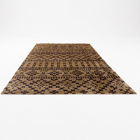 Taupe Beige Anthrazit Geometrisches Muster Teppich Moderner Mosaik-Teppich Wolle Rutschfest Umweltfreundlich Handgetuftet für Wohnzimmer