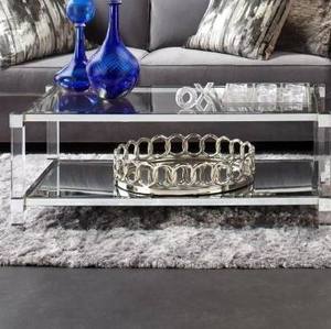 Wholesale Luxury Round <b>Silver</b> Metal <b>Tray</b> Bulk Hotel Serving Platter with Elegant Interlocking Chain Rim and <b>Mirror</b> Base Finish - Product Image 5