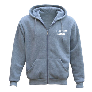 Sweat-shirt à capuche rouge personnalisé avec logo, en coton French Terry pour homme, fermeture éclair, décontracté, pour l'automne, avec poche avant, coupe classique - Product Image 4