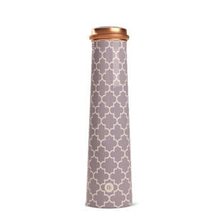 Botella de Agua de Cobre Delgada y Cónica con Diseño Contemporáneo de Rejilla, Reutilizable, a Prueba de Fugas, para Hidratación Diaria - Product Image 1