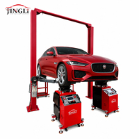 Direct usine JINGLI 4T Ensemble complet d'équipements de réparation automobile : Pont élévateur à deux colonnes à plancher libre et Machine de test de vibration de simulation routière