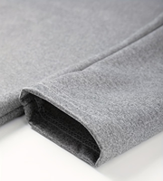 Men's Gray Long Sleeve Hoodie Pants Set Crew Neck Solid Color Casual Athletic Knitted Breathable Quick Dry Comfortable Summer