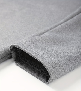 Men's Gray Long Sleeve T-Shirt Pants Set Crew Neck Solid Color Casual Knitted Breathable Comfortable Summer Wear Customizable - Product Image 6