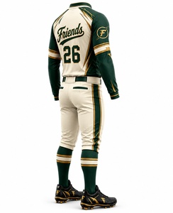 <b>Baseball</b> Uniform Set Men's Full Sleeve Jersey Pants Moisture Wicking Polyester All Seasons Adult Team Apparel - Product Image 3