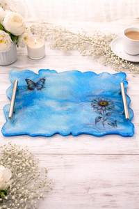 Modern Handmade Resin Bathroom <b>Tray</b> For Soap Dispenser Toothbrush Holder And <b>Vanity</b> Counter Organization Purpose - Product Image 1