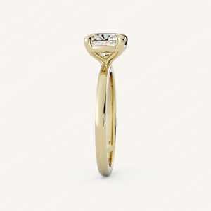 Bague solitaire en diamant de laboratoire taille coussin 2 carats, or massif 14K 18K, bague de fiançailles minimaliste, alliance de mariage moderne et luxueuse - Product Image 3