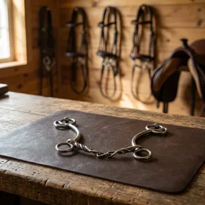 Bocado de freno para caballo western de acero inoxidable y cobre con cadena y vástago largo, varios tamaños - Product Image 6
