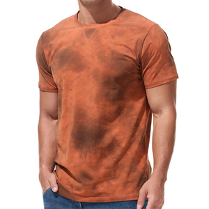 Silk/Cotton Sublimation Front Logo Men's Short Sleeve Eco-Friendly Breathable Fitness Gym Quick Dry T-Shirt Custom OEM - Product Image 4