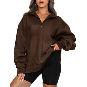 Sudadera de Mujer Personalizada con Logotipo Bordado, de Gran Tamaño, Gruesa, Cómoda y de Venta Caliente, Unisex, de Algodón con Cuello Redondo en Relieve - Product Image 4