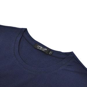 เสื้อยืดคอกลมแขนสั้นผู้ชาย สีดำ ผ้าฝ้าย ทรงปกติ สวมใส่สบาย สีพื้น ผ้าเจอร์ซีย์ถัก - Product Image 3