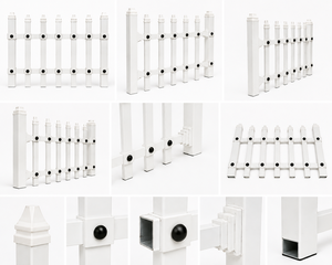 Panneaux de clôture en plastique vierge blanc avec connecteurs noirs résistants aux UV pour clôtures de jardin DIY en tailles 20x40mm et 25x50mm - Product Image 2