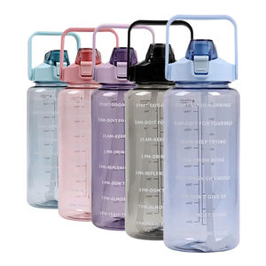 2L Motivational Water <b>Bottle</b> PC Plastic Drinking Water <b>Bottle</b> <b>With</b> <b>Straw</b> - Product Image 4