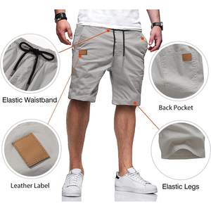 2025 Pantalones deportivos informales de poliéster Spandex para hombre y pantalones cortos largos calientes con cierre de cordón con decoración de logotipo - Product Image 1