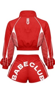 2026 Women's 2-Piece Street Sportswear Set Full-Sleeve T-Shirt and <b>Knee</b>-Length Shorts Breathable Non-Pilling - Product Image 2