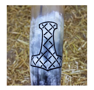 Vikings Medieval Norse Inspired Hand Carved 3D Accuracy 100% Handmade Authentic Genuine Buffalo Ox Drinking Horn - Product Image 1