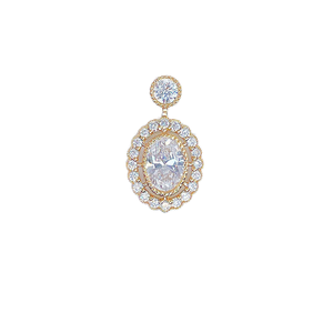 18K <b>Solid</b> <b>Gold</b> Oval Cut Lab Grown Diamond <b>Pendant</b> Minimalist Solitaire Charm No Chain Party Birthday Gift Wholesale Women - Product Image 3