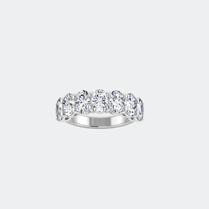 แหวนครึ่งวงกลมทรงรี 3.50CTW ประดับเพชรแบบ Prong Set - Product Image 2