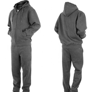 Ensemble de survêtement technique en polaire 100 % polyester pour homme, conception personnalisée OEM, avec sweat à capuche zippé et pantalon de jogging, idéal pour l'hiver, écologique - Product Image 4