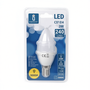 หลอดไฟ LED C37 E14 3W 3000K แสงวอร์มไลท์ 240Lm อายุการใช้งาน 25000 ชม. - Product Image 2