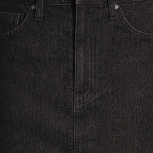 Jupes en jean noir délavé taille naturelle pour femmes, longues et droites, décontractées, pour l'hiver, avec fente avant, pour la vente en gros personnalisée - Product Image 5
