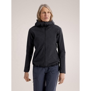 Chaqueta con Capucha Softshell Negra para Mujer, Abrigo para Senderismo al Aire Libre, Cortavientos, Ligera, Ropa de Abrigo para Trekking, Resistente a la Intemperie - Product Image 2