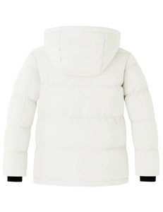 เสื้อแจ็คเก็ตพัฟเฟอร์มีฮู้ดสีชมพู กันลม ปิดด้วยซิป คอปกพับได้ อุ่นสบายสำหรับฤดูหนาว เสื้อคลุมลำลองสำหรับทุกเพศ - Product Image 6