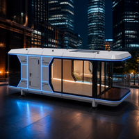 Capsule spatiale mobile futuriste, showroom intelligent, maison préfabriquée, bureau conteneur avec système de contrôle intelligent