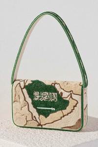 Sac à bandoulière à motif de feuilles vertes brodé de perles, style bohème, fermeture magnétique, utilisation quotidienne toutes saisons - Product Image 2