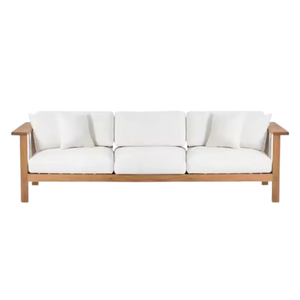 Juego de sofás de madera de teca con cuerda y cojines para jardín, uso en exteriores, fabricación en Indonesia - Product Image 1