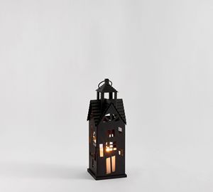 Farol Colgante Vintage Estilo Casa Embrujada, Portavelas Nórdico Calado Alto, Farol Resistente al Viento para Jardín, Hogar y Decoración de Bodas - Product Image 5
