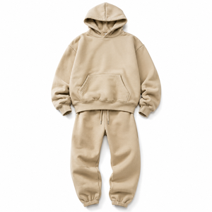Ensemble de survêtement en molleton de coton épais, sweat à capuche oversize et pantalon de jogging, vente en gros, streetwear unisexe, ensemble personnalisé avec étiquette privée - Product Image 1