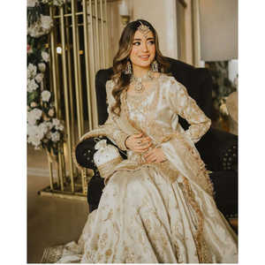 Conjunto de Fiesta Color Beige para Mujer, Diseñador de Moda Valam, Talla M, Top, Pantalón y Dupatta - Product Image 3