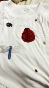 เสื้อยืดประดับลูกปัด DIY ลายเปลือกเต่าปลา ดีไซน์น่ารักสำหรับทุกเพศทุกวัย ลายสัตว์น่ารัก สีขาว - Product Image 4