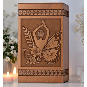 Handcrafted Wooden Cremation Urn: Eagle, Cross, American Flag - Personalized Memorial Memorial Keepsake by AYAANS - Product Image 5