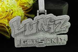 Pendentif Lettre Initiale Personnalisé Hip Hop de Luxe en Moissanite, Argent Sterling 925 Plaqué Rhodium/Or, Sertissage Griffe, Breloques Brillantes - Product Image 2